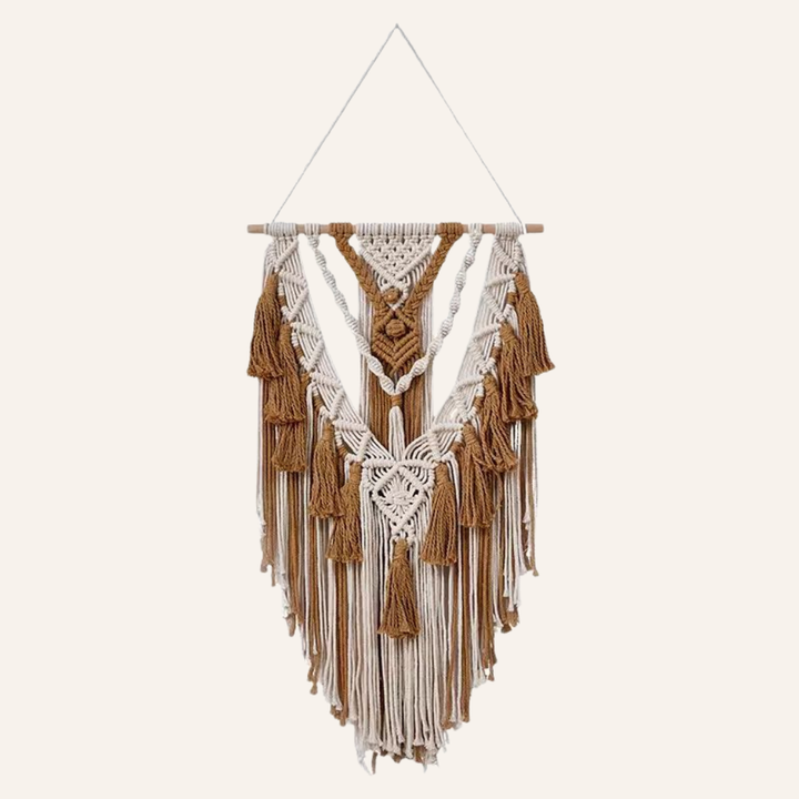 Boho Makramee Deko mit Quasten Wandbehang