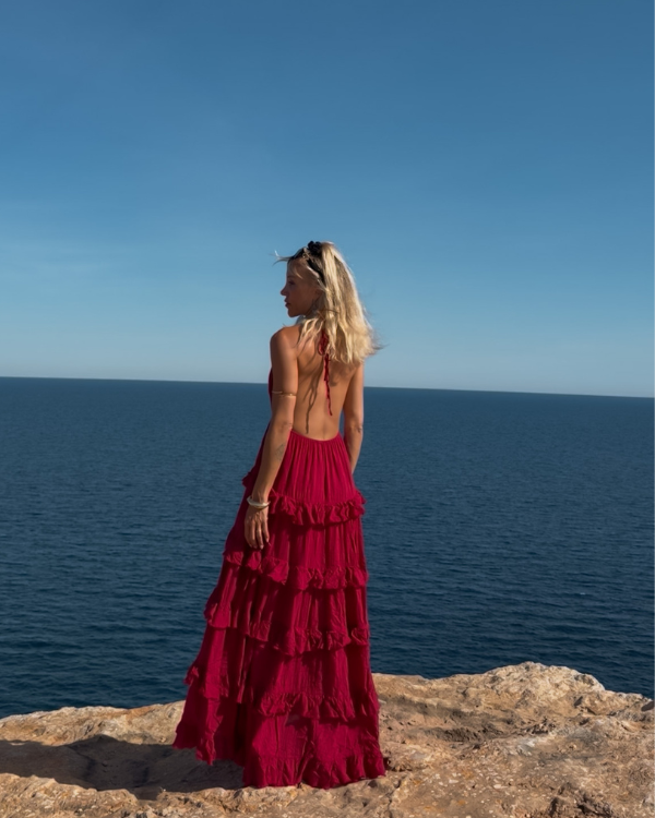 Sommerkleid Damen lang | Boho Chic Maxikleid aus Baumwolle 