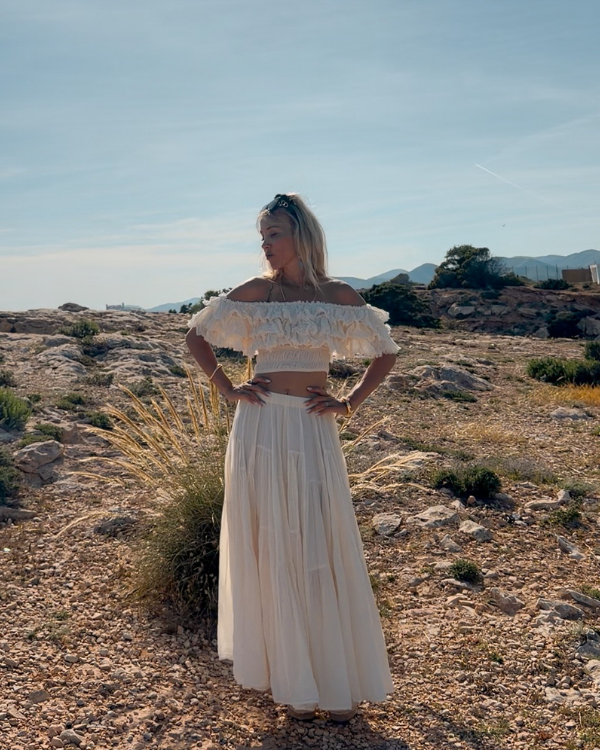 Bohochic Ibiza Look Maxirock aus Baumwolle | Langer fliessender Cotton Rock 