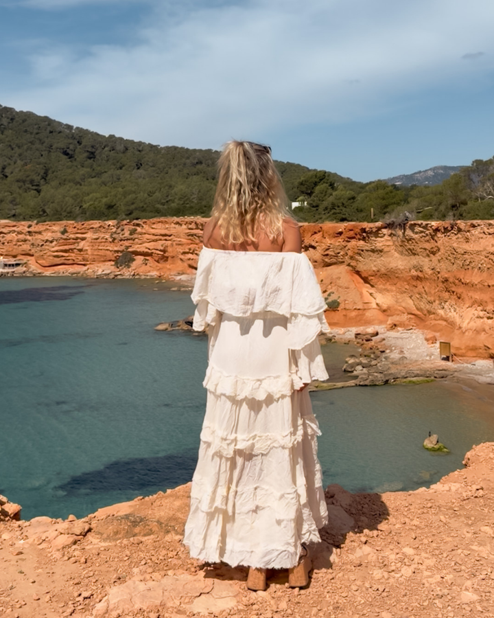 boho maxirock damen volants feminin sommer