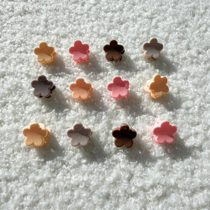 Boho Style kleine Haarclips Blumen | Mini Haarklammer 