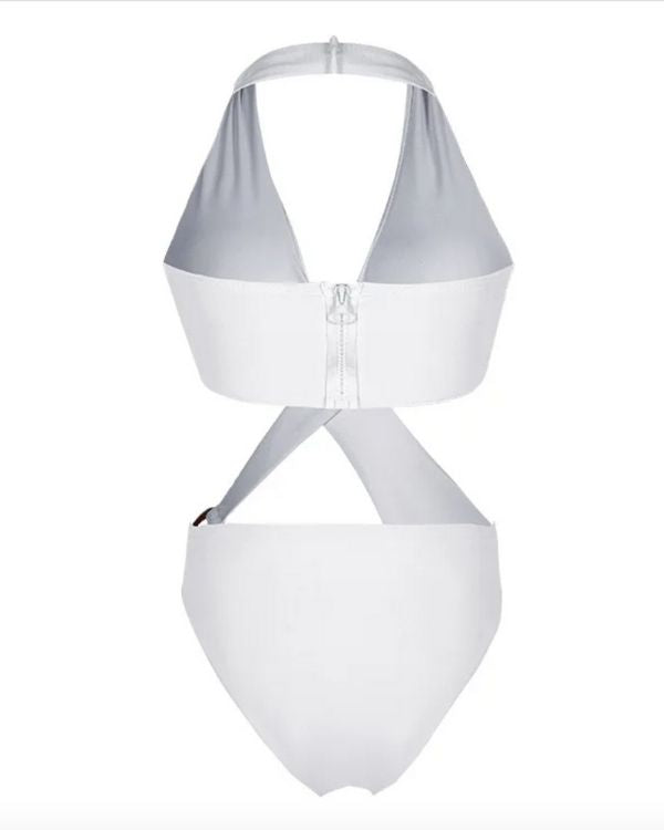Eleganter Damen Monokini Porto Cervo in Weiss mit modernem Design