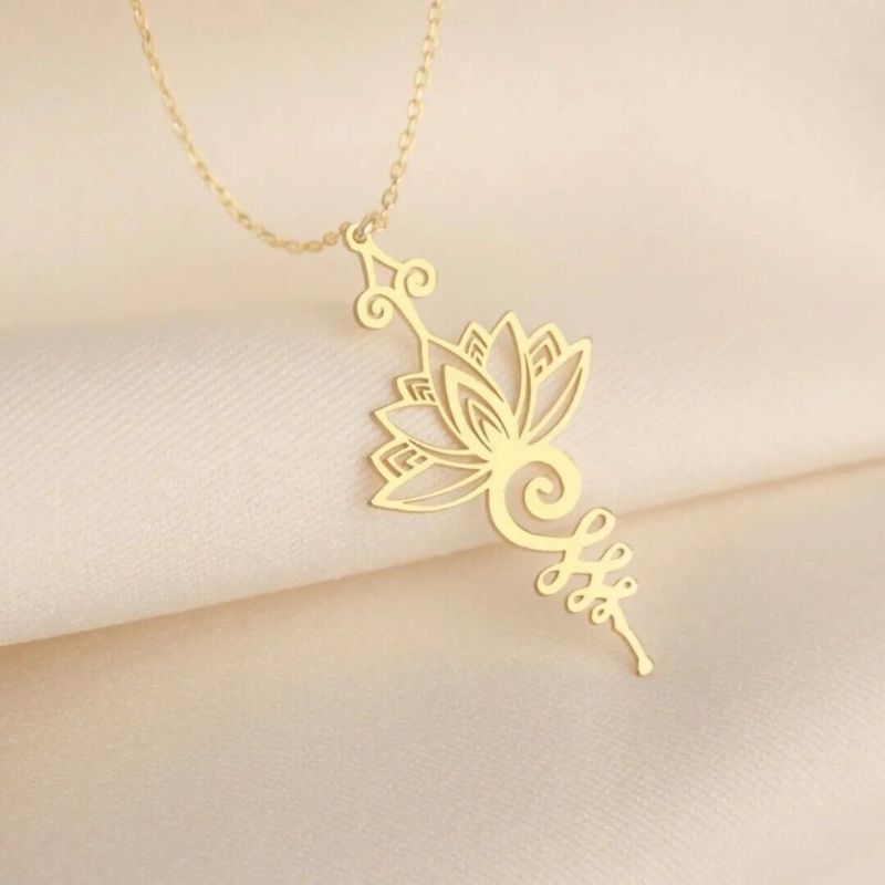 goldener Unalome Anhänger mit Spiritueller Bedeutung - Aus Sterling Silber 925