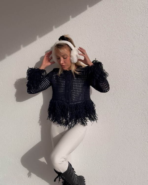 Häkeljacke mit Fransen Dark Boheme