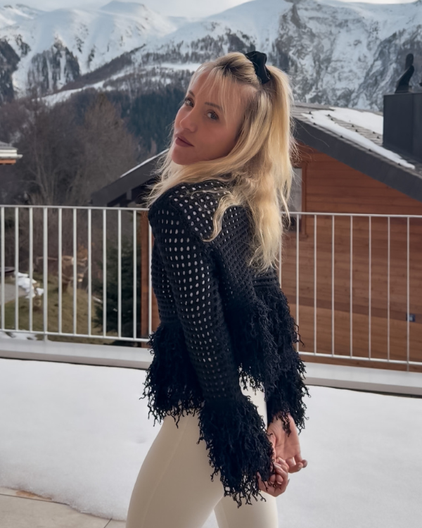 Häkeljacke mit Fransen Dark Boheme