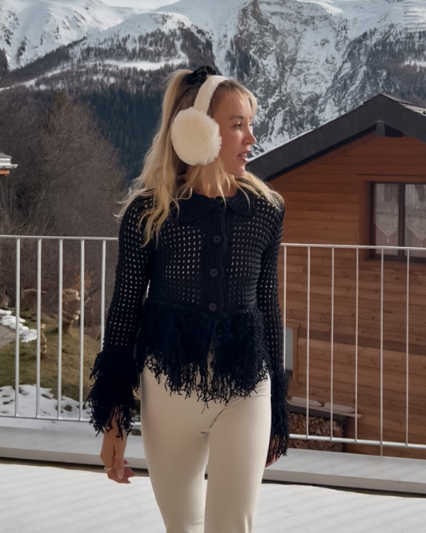 Chice Damen Strickjacke mit Fransen 