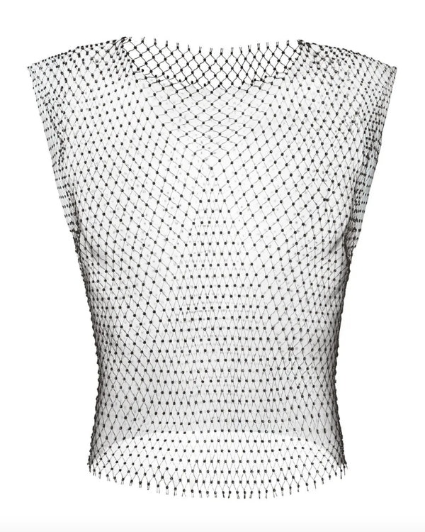 Hochwertiges Glitzer Netz Herren Tank Top Shirt mit Rundhals 