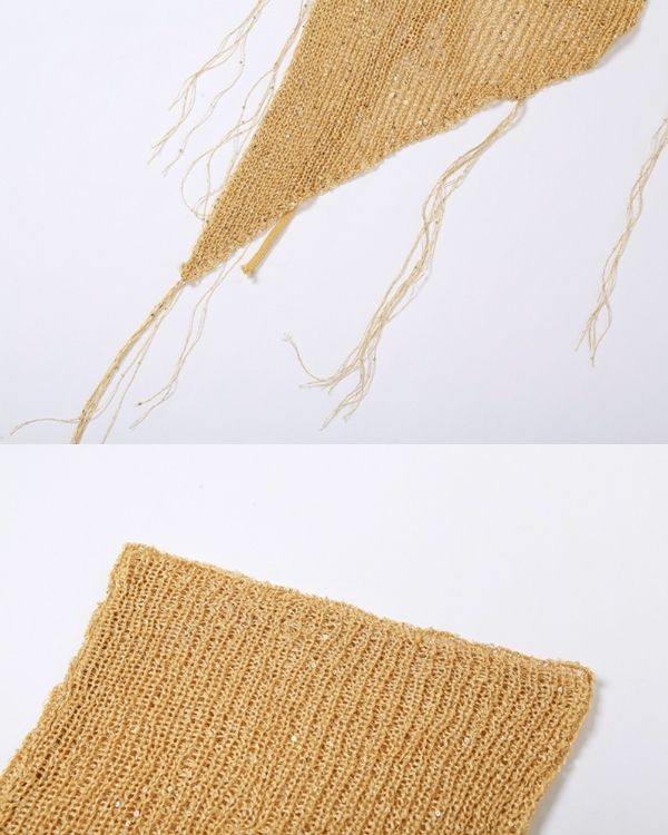 Crochet Häkel Set aus Shorts und Kapuzen Oberteil in asymmetrischem Schnitt 