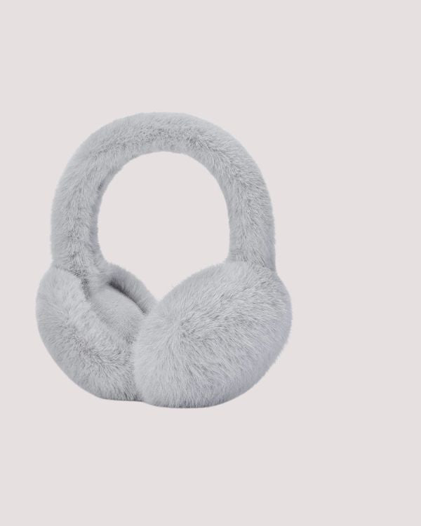 Modisches Winter-Accessoire: Flauschige graue Ohrenschützer für Damen