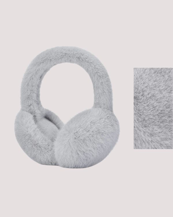 Modisches Winter-Accessoire: Flauschige graue Ohrenschützer für Damen