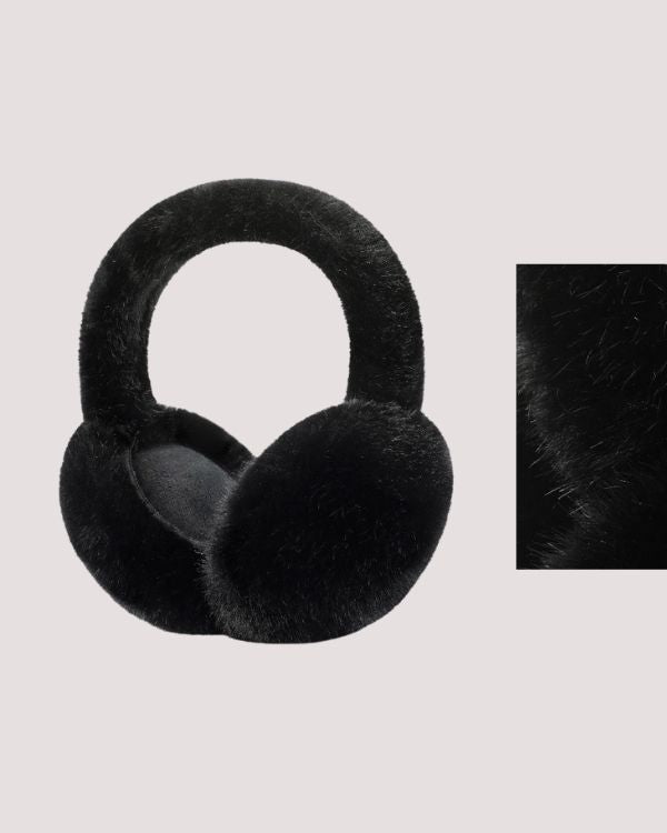 Warme und bequeme Ohrenwärmer, stilvoll für den täglichen Wintergebrauch. Schwarze elegante Ohrenwärmer