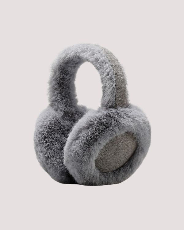 graue Ohrenschützer Ohrenwärmer Earmuffs aus Kunstfell 