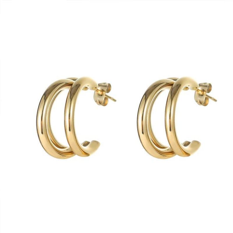 Modisches Damen-Ohrring-Set aus halben Ringen