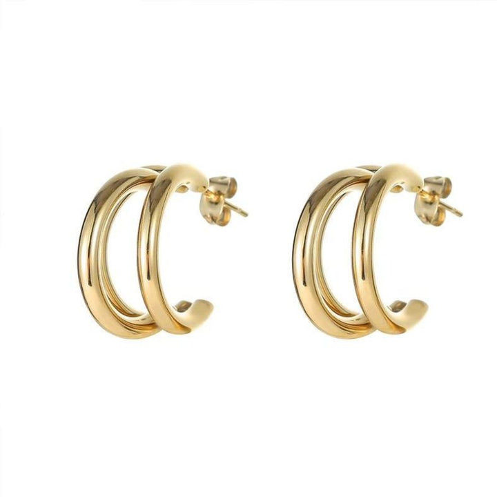 Modisches Damen-Ohrring-Set aus halben Ringen