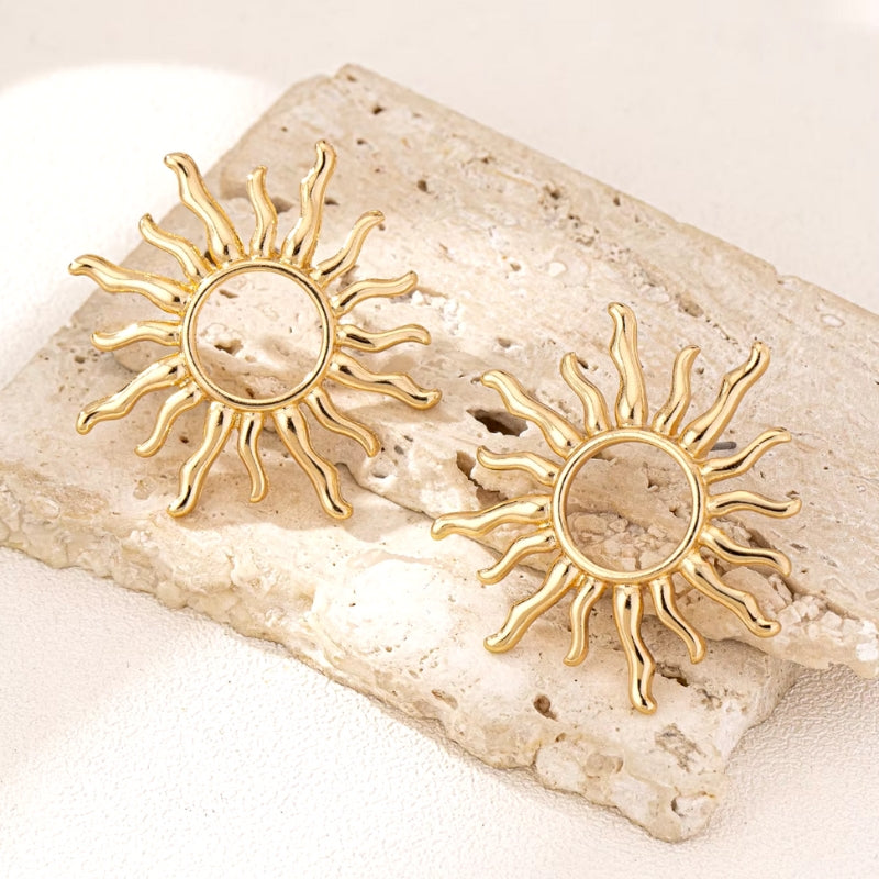Modeschmuck Ohrringe goldene Sonne - Golden Sun Ohrringe 