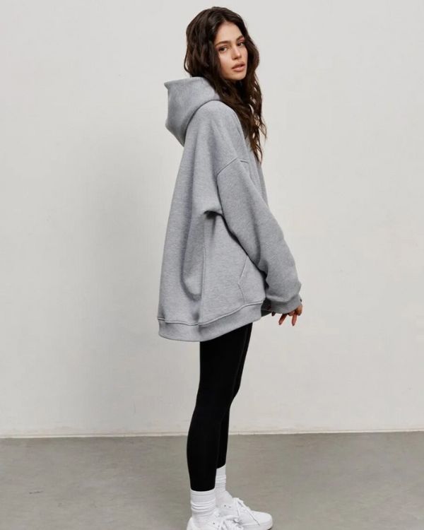 Kapuze Grüne Sweatshirts Damen Strickpulli Oversize Damen