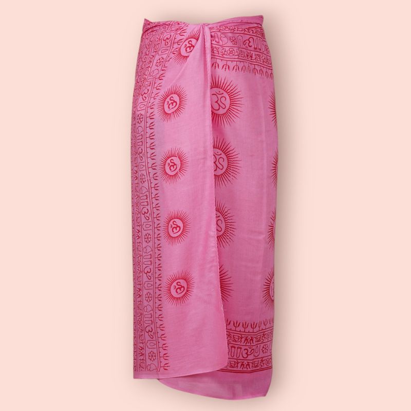 rosa Pareo Tuch - Multifunktional - Sarong Tuch mit Om Zeichen