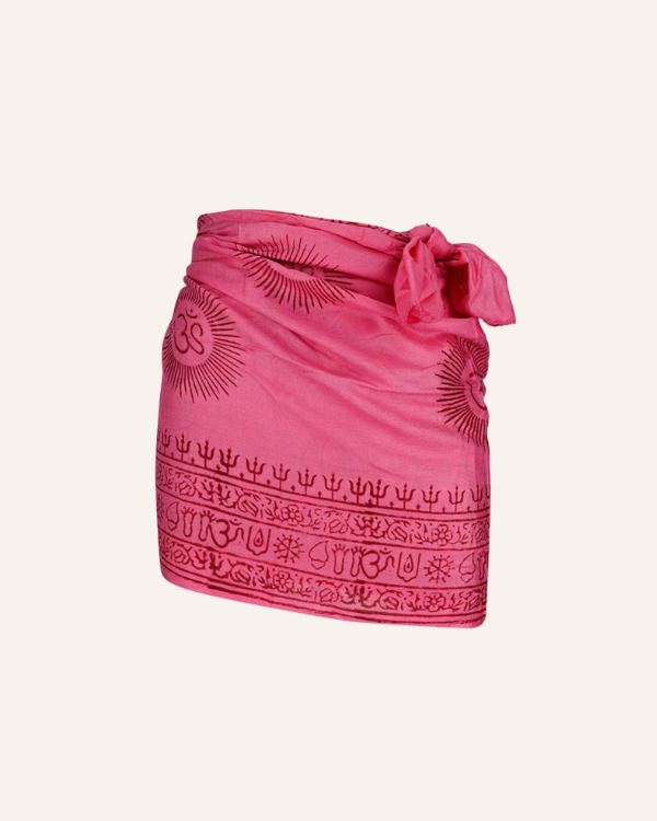 Pinker Pareo Sarong im Boho Ibiza Style mit Om Zeichen 