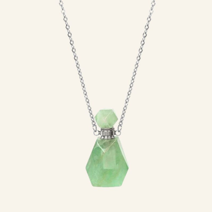 Grüner Fluorite Parfüm Anhänger Kette Parfüm Anhänger Modeschmuck Kette