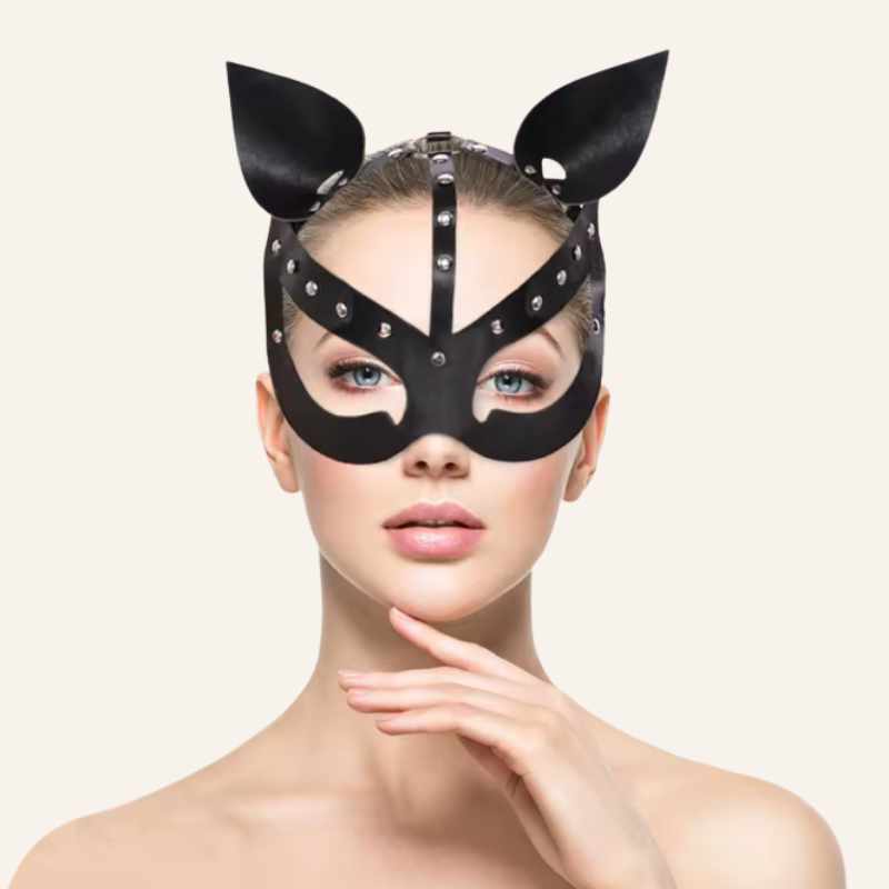 Sexy Catwoman Maske für Halloween Kostüm oder Fetisch BDSM Party Look 