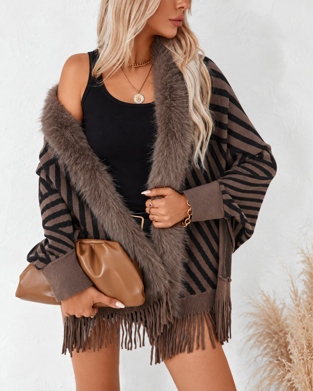 Gemusterter Poncho Chalet Chic