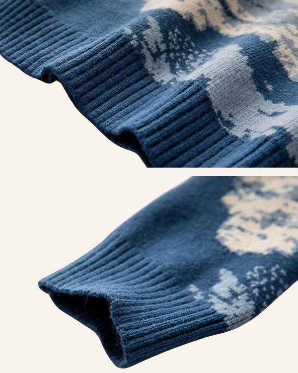 Blauer Bergpullover - Qualitativer Herbst und Winter Pullover 