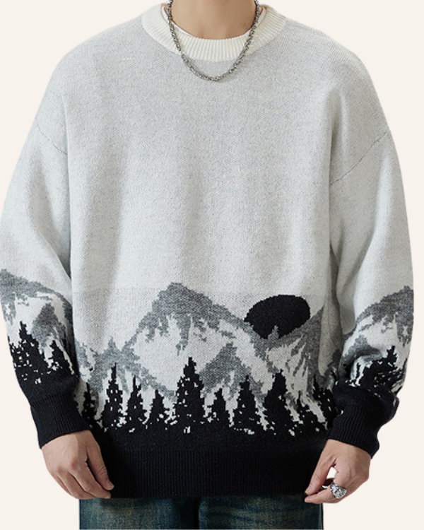 Herren und Damen Berg Pullover in schwarz-grau Farben 