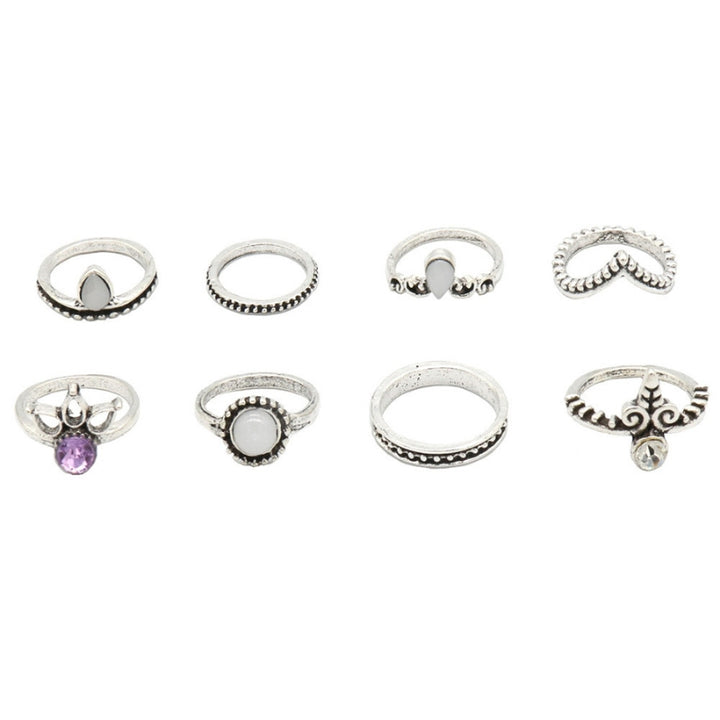 Boho Fingerring Set aus 8 diversen Ringen 