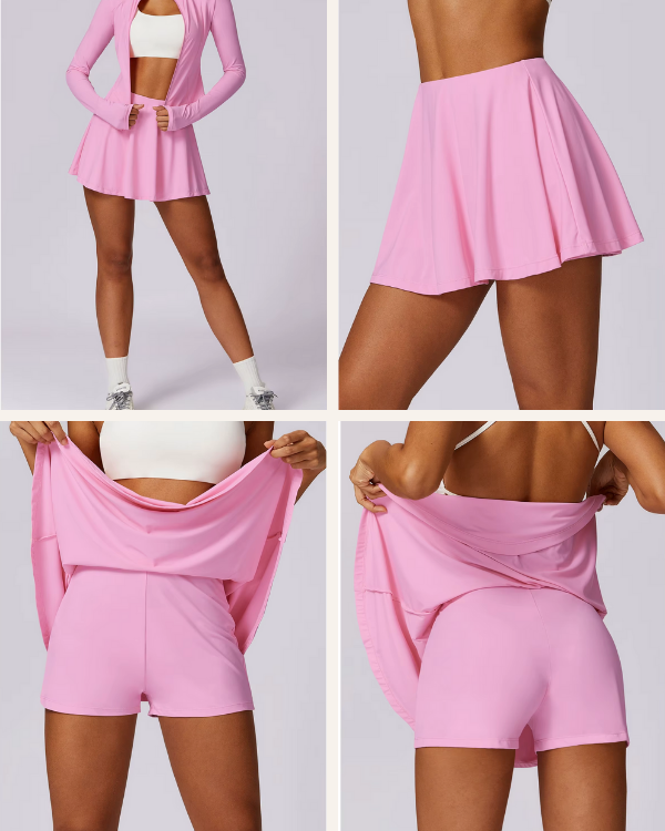 Rosa Pink Sportlicher Minirock mit integriertem Short-Layer