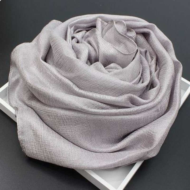 Grauer leichter grosser Schal - Multifunktionales Tuch als das Pareo, Kopftuch, Foulard etc getragen werden kann 