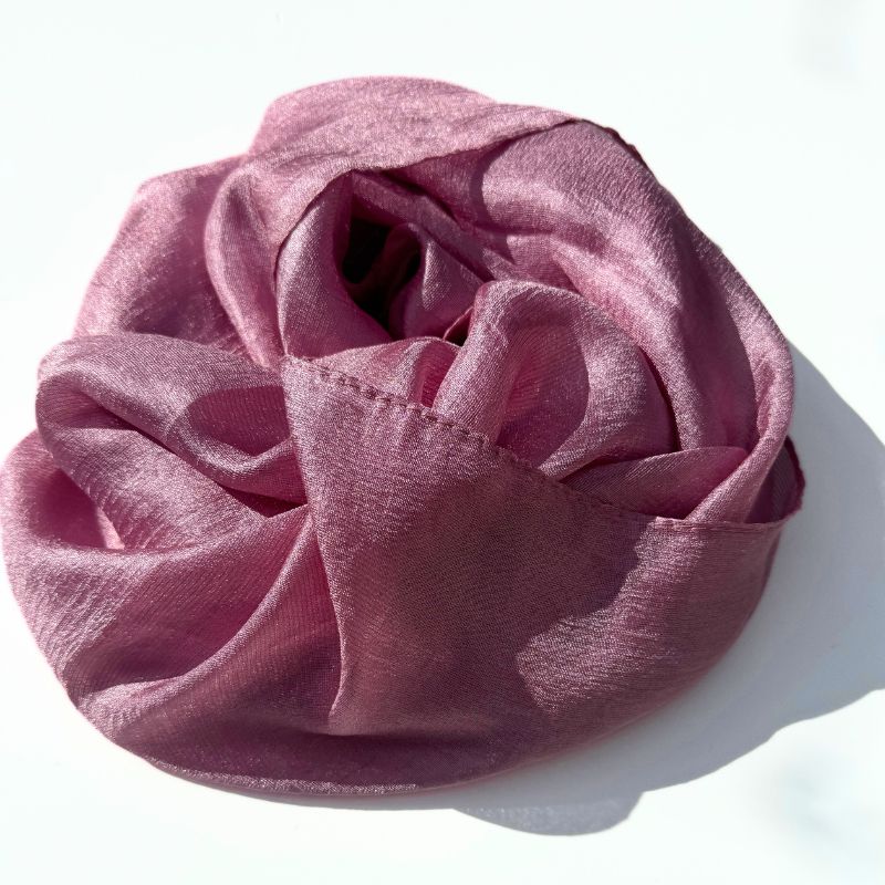 Rosa Pinker leichter feiner Seiden Ähnlicher Schal Foulard - Multifunktional 