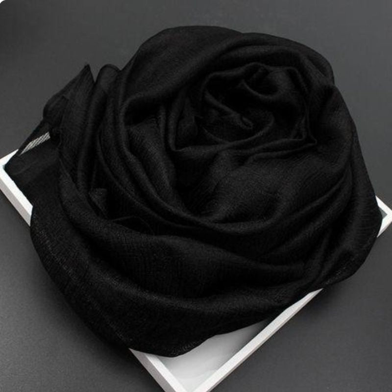 Schwarzes Schal Tuch aus leichtem elegantem und super weichem Stoff - Chicer schwarzer Schal, Multifunktional 