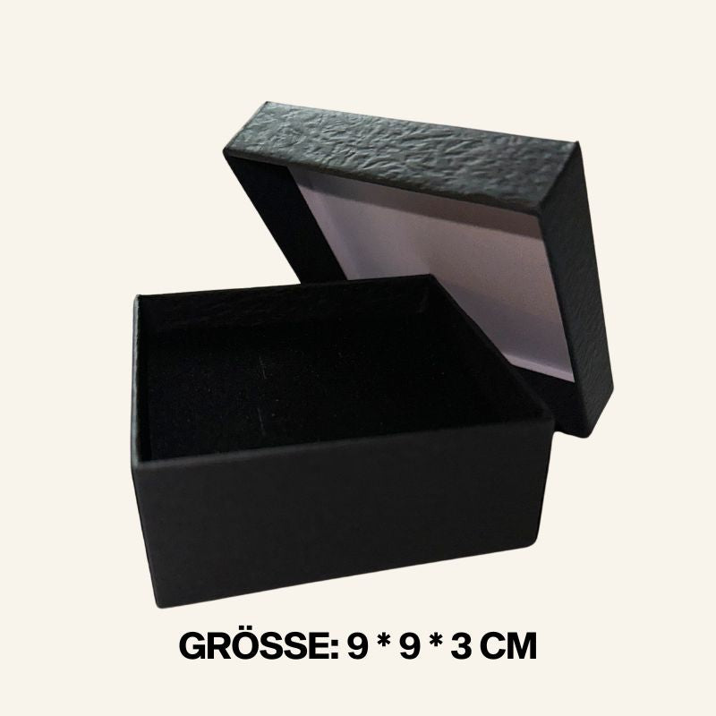 Schwarze Schmuckschachtel, Geschenkebox mit weichem Innendesign