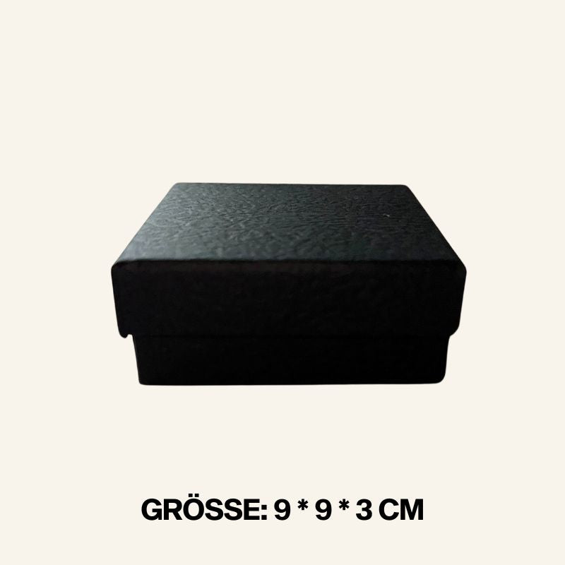 schwarze Geschenkbox Schmuckschachtel in 9 x 9 x 3 cm