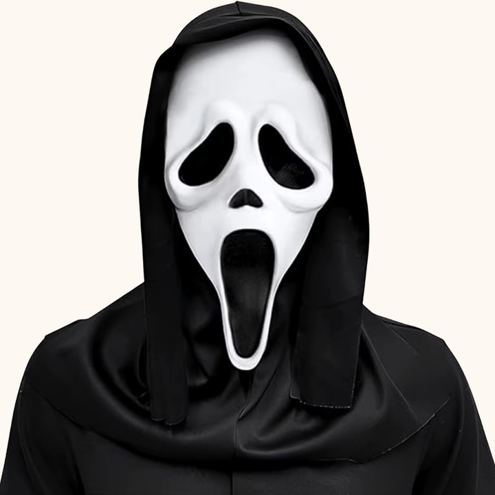Scream Maske mit Umhang – Halloween Geistermaske