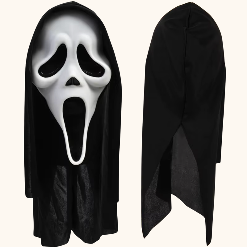 Scream Maske mit Umhang – Halloween Geistermaske