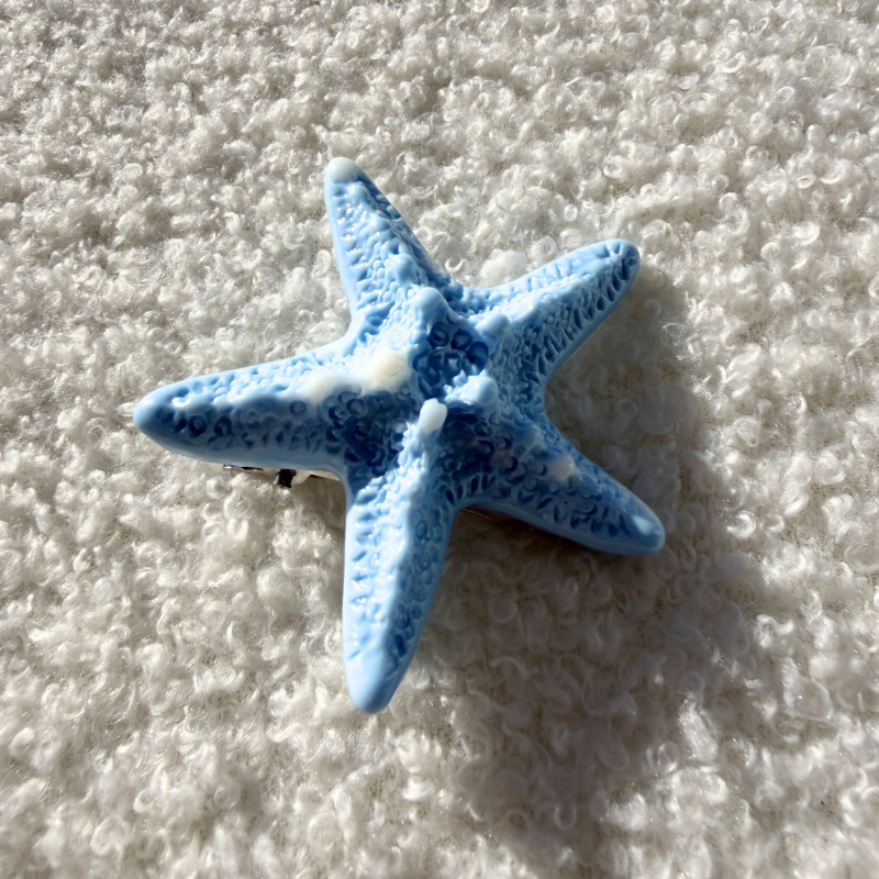 Hellblaue Seestern Haarspange für Boho Beach Vibes 