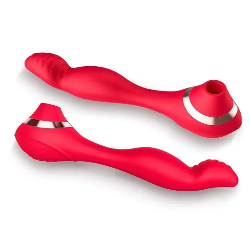 Doppeltes Vergnügen mit diesem Klitoris Sauger und G-Punkt Stimulator - Sexspielzeug Vibrator 
