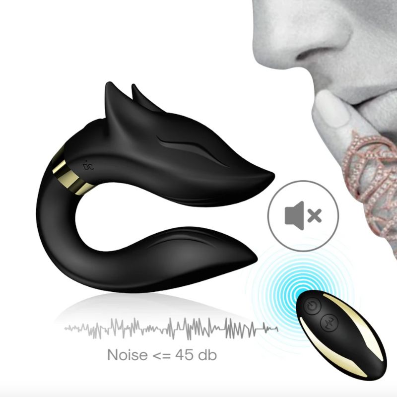 schwarzer leister Vibrator mit Wireless Funktion - U-Förmiger Doppel Vibrator für G-Punk Stimulator 