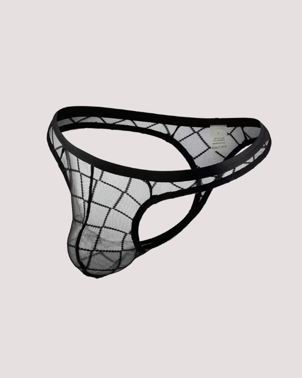 schwarze transparenter Mesh String Tanga für Herren 