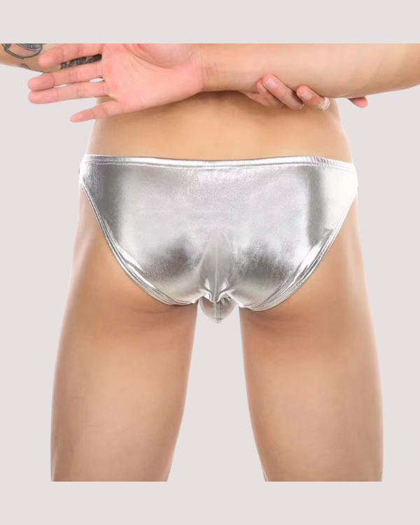 Silberne Herren Unterwäsche im Fetisch Kinky Party Style 