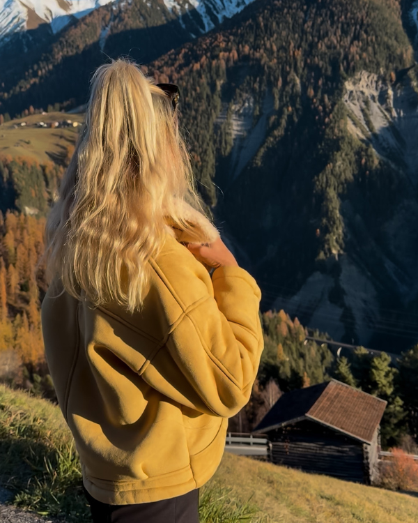 Stylische Oversize Shearling Jacke mit Innenfutter und Teddyfleece 