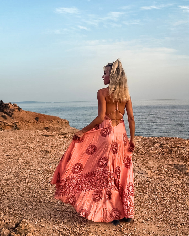 OM Kleid Damen Koralle | Luftiges Sommerkleid