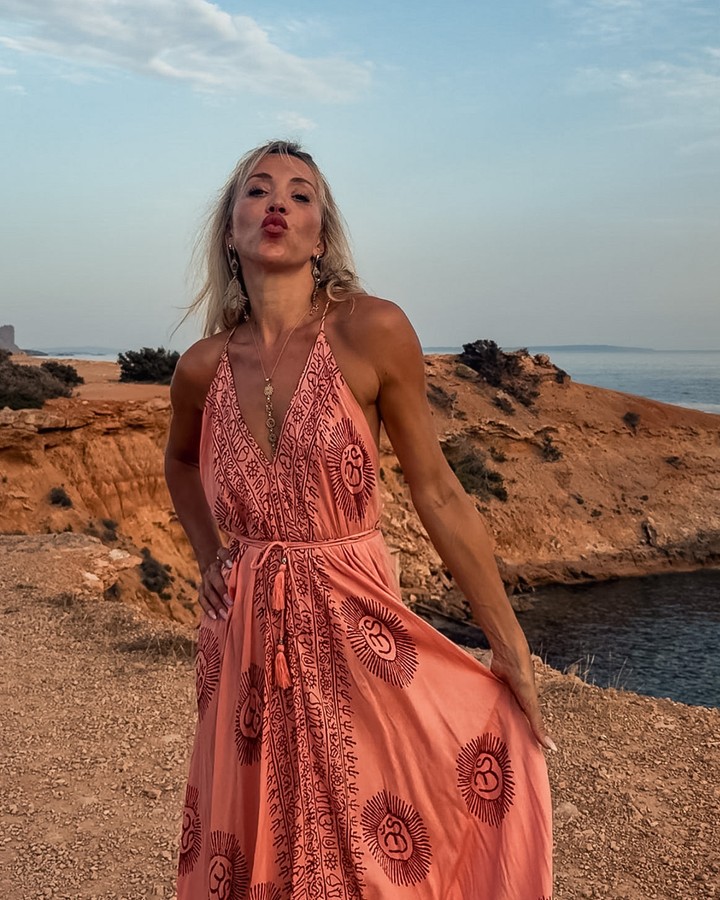 Damen Strandkleid Boho | Om Kleid Sommerkleid 