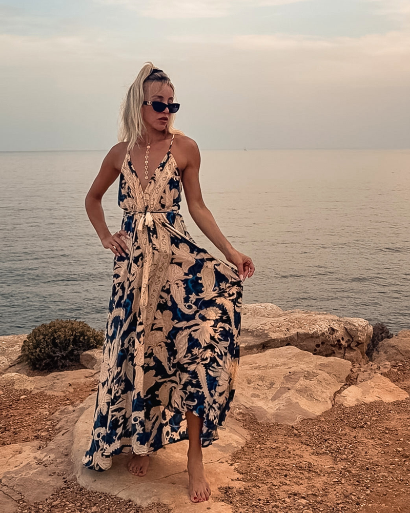 Damen Sommerkleid Ornamentmuster | Elegantes Sommerkleid