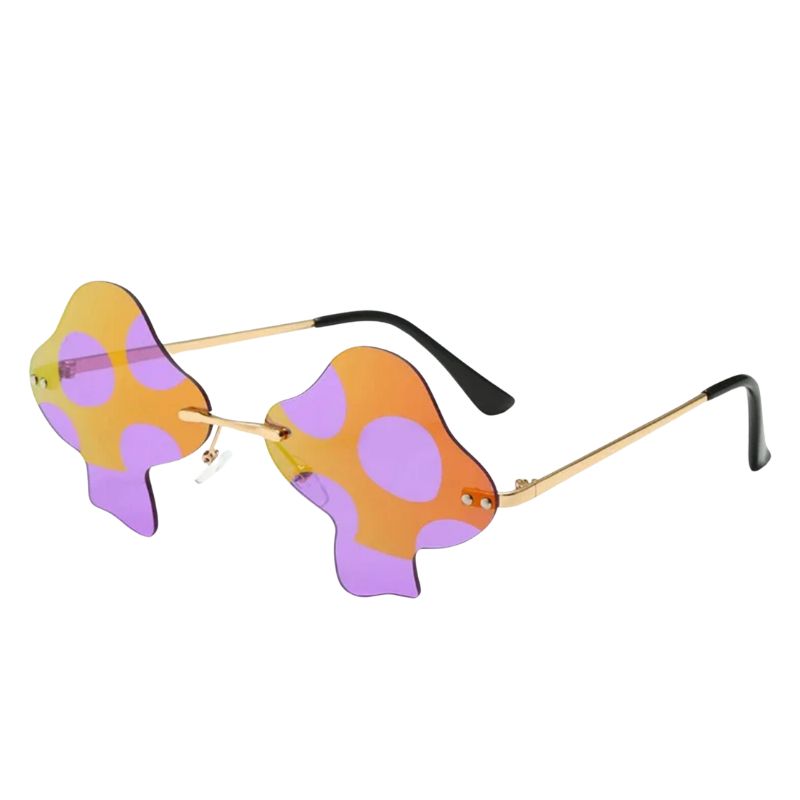 Pilz Mushroom Sonnenbrille in orange-violett - Stylische Festival Brille für Sie und Ihn