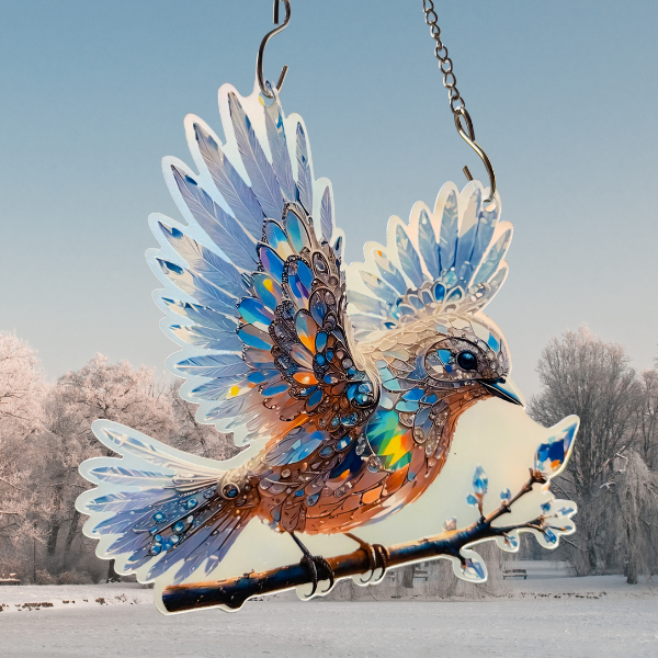 Schnee Winter Vogel Sonnenfänger für ans Fenster - Bringe das Sonnenlicht in dein zuhause 