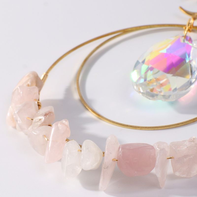 Magischer Suncatcher mit Quarz-Edelsteinen und strahlendem Prisma-Kristall