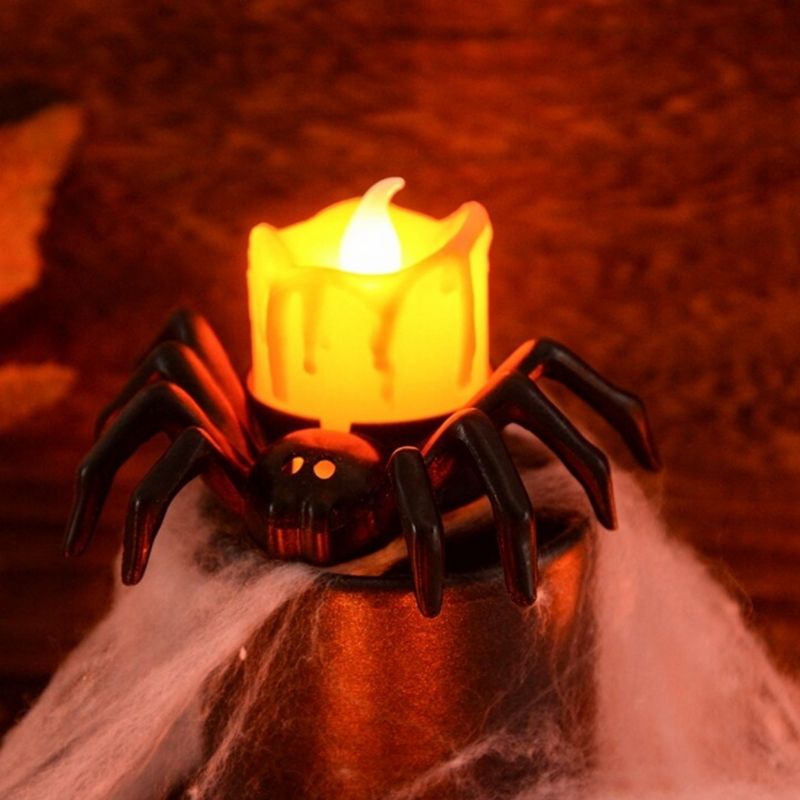 Spinnenförmige Tischlampe mit leuchtendem LED-Kerzenlicht