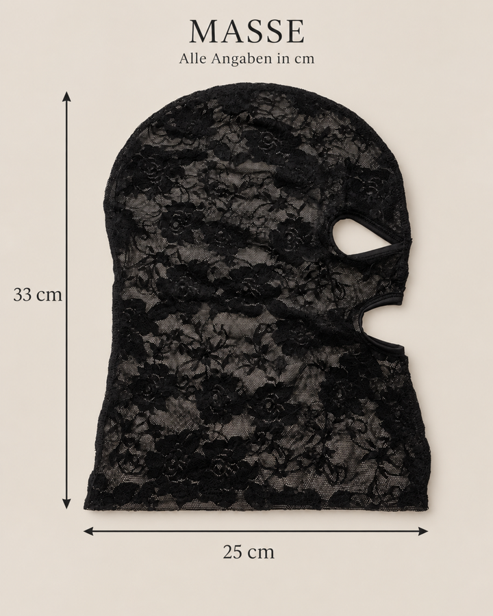Schwarze Spitzenmaske mit Aussparung für den Mund